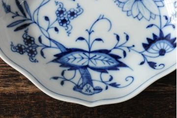 中古　MEISSEN(マイセン)　ブルーオニオン　ディッシュ4点セット(プレート、小皿、洋食器)(R-043610)