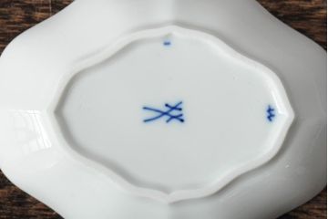 中古　MEISSEN(マイセン)　ブルーオニオン　ディッシュ4点セット(プレート、小皿、洋食器)(R-043610)