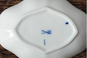 中古　MEISSEN(マイセン)　ブルーオニオン　ディッシュ4点セット(プレート、小皿、洋食器)(R-043610)