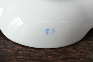 ハンガリー　HEREND(ヘレンド)　ハンドペイント　アポニー・ブルー　カップとプレート3点セット(小皿、ディッシュ、洋食器)(R-043611)