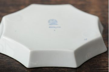 ハンガリー　HEREND(ヘレンド)　ハンドペイント　アポニー・ブルー　カップとプレート3点セット(小皿、ディッシュ、洋食器)(R-043611)