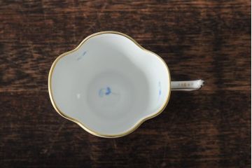 ハンガリー　HEREND(ヘレンド)　ハンドペイント　アポニー・ブルー　カップとプレート3点セット(小皿、ディッシュ、洋食器)(R-043611)