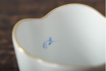 ハンガリー　HEREND(ヘレンド)　ハンドペイント　アポニー・ブルー　カップとプレート3点セット(小皿、ディッシュ、洋食器)(R-043611)