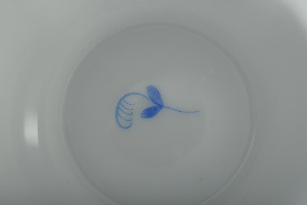 ハンガリー　HEREND(ヘレンド)　ハンドペイント　アポニー・ブルー　カップとプレート3点セット(小皿、ディッシュ、洋食器)(R-043611)