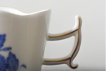 ハンガリー　HEREND(ヘレンド)　ハンドペイント　アポニー・ブルー　カップとプレート3点セット(小皿、ディッシュ、洋食器)(R-043611)