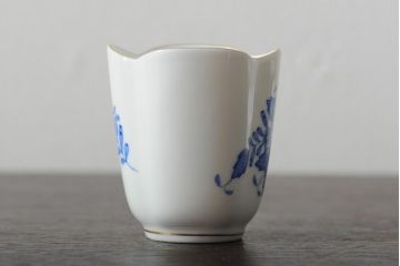 ハンガリー　HEREND(ヘレンド)　ハンドペイント　アポニー・ブルー　カップとプレート3点セット(小皿、ディッシュ、洋食器)(R-043611)