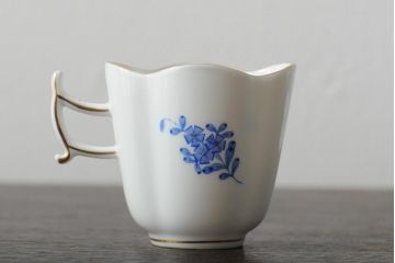 ハンガリー　HEREND(ヘレンド)　ハンドペイント　アポニー・ブルー　カップとプレート3点セット(小皿、ディッシュ、洋食器)(R-043611)