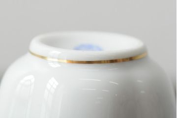 ハンガリー　HEREND(ヘレンド)　ハンドペイント　アポニー・ブルー　カップとプレート3点セット(小皿、ディッシュ、洋食器)(R-043611)