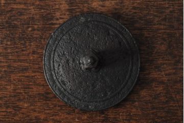 長谷川雅山　方客手取釜　鉄瓶　共箱付(茶道具)(R-043613)