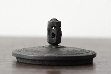 長谷川雅山　方客手取釜　鉄瓶　共箱付(茶道具)(R-043613)