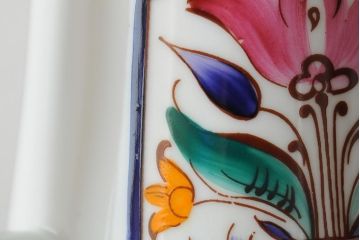 アンティーク雑貨　ハンガリー　ALFOLDIPORCELAIN(アルフルディ)　花瓶(花器、フラワーベース)(R-043614)