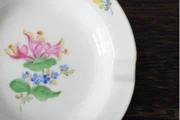 MEISSEN(マイセン)　ブルーオニオンとベーシックフラワーのアッシュトレイ2枚セット(灰皿、西洋陶磁器)(R043615)