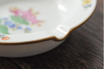 MEISSEN(マイセン)　ブルーオニオンとベーシックフラワーのアッシュトレイ2枚セット(灰皿、西洋陶磁器)(R043615)