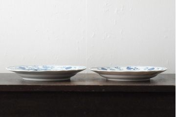 MEISSEN(マイセン)　ブルーオニオン　プレート2枚セット(デザートプレート、丸皿、中皿、洋食器、西洋陶磁器)(R-043616)