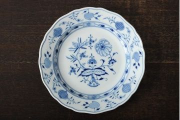 MEISSEN(マイセン)　ブルーオニオン　プレート2枚セット(デザートプレート、丸皿、中皿、洋食器、西洋陶磁器)(R-043616)