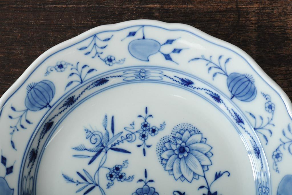 MEISSEN(マイセン)　ブルーオニオン　プレート2枚セット(デザートプレート、丸皿、中皿、洋食器、西洋陶磁器)(R-043616)
