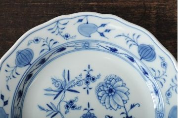 MEISSEN(マイセン)　ブルーオニオン　プレート2枚セット(デザートプレート、丸皿、中皿、洋食器、西洋陶磁器)(R-043616)