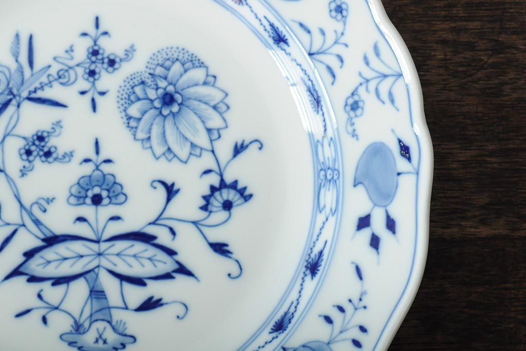 MEISSEN(マイセン)　ブルーオニオン　プレート2枚セット(デザートプレート、丸皿、中皿、洋食器、西洋陶磁器)(R-043616)