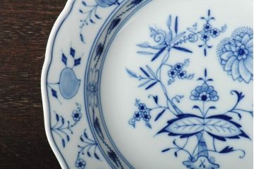 MEISSEN(マイセン)　ブルーオニオン　プレート2枚セット(デザートプレート、丸皿、中皿、洋食器、西洋陶磁器)(R-043616)