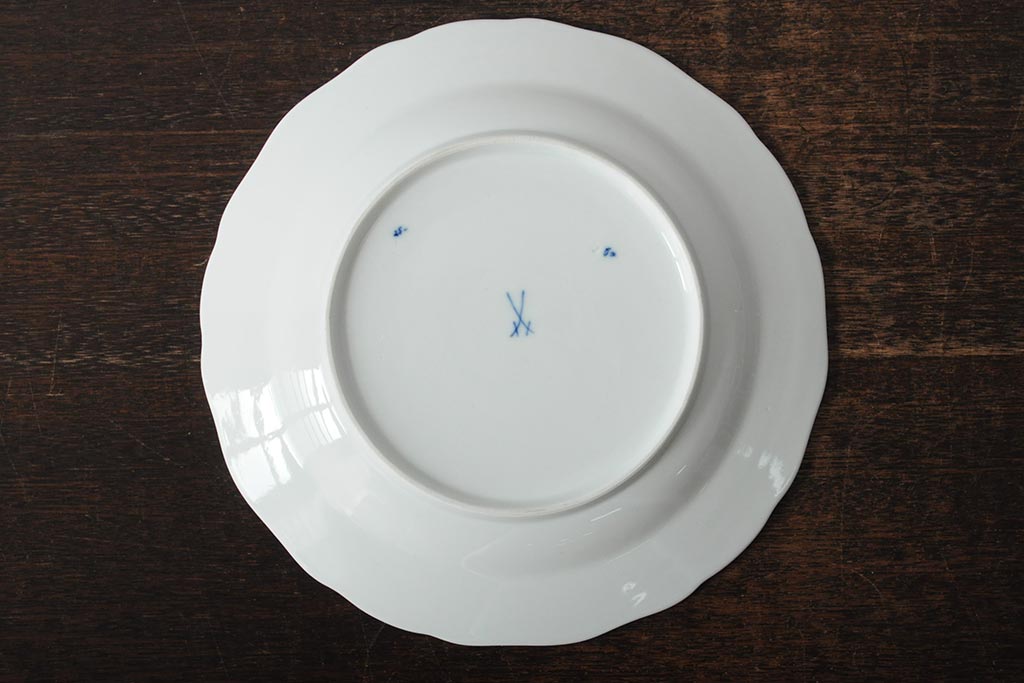 MEISSEN(マイセン)　ブルーオニオン　プレート2枚セット(デザートプレート、丸皿、中皿、洋食器、西洋陶磁器)(R-043616)