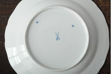 MEISSEN(マイセン)　ブルーオニオン　プレート2枚セット(デザートプレート、丸皿、中皿、洋食器、西洋陶磁器)(R-043616)