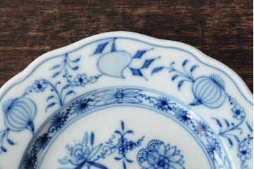 ドイツ　MEISSEN(マイセン)　ブルーオニオン　25.5cm・16cm　プレート3枚セット(皿、洋食器)(R-043618)