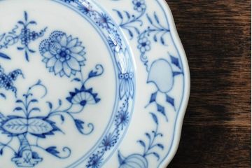 ドイツ　MEISSEN(マイセン)　ブルーオニオン　25.5cm・16cm　プレート3枚セット(皿、洋食器)(R-043618)