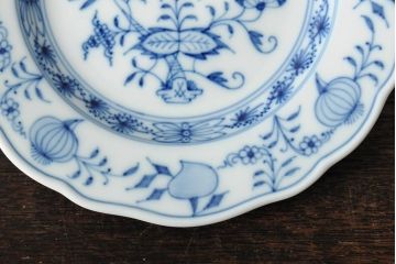 ドイツ　MEISSEN(マイセン)　ブルーオニオン　25.5cm・16cm　プレート3枚セット(皿、洋食器)(R-043618)