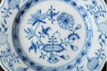 ドイツ　MEISSEN(マイセン)　ブルーオニオン　25.5cm・16cm　プレート3枚セット(皿、洋食器)(R-043618)