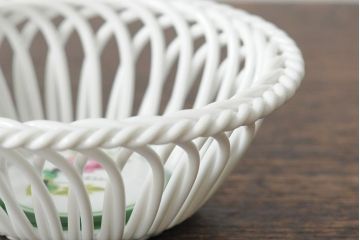 ハンガリー　HEREND(ヘレンド)　ウィーンの薔薇(VRH)・バスケット　フルーツ&フラワー(FRN)・スモールボウル(小物入れ、カップ、小鉢、洋食器)(R-043619)