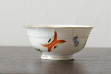 ハンガリー　HEREND(ヘレンド)　ウィーンの薔薇(VRH)・バスケット　フルーツ&フラワー(FRN)・スモールボウル(小物入れ、カップ、小鉢、洋食器)(R-043619)