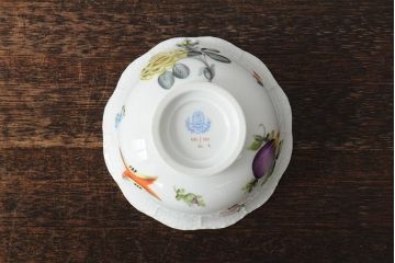 ハンガリー　HEREND(ヘレンド)　ウィーンの薔薇(VRH)・バスケット　フルーツ&フラワー(FRN)・スモールボウル(小物入れ、カップ、小鉢、洋食器)(R-043619)