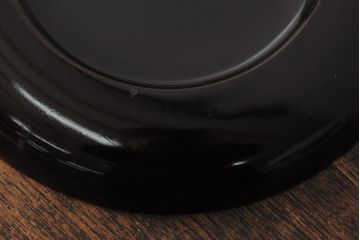 大正昭和初期　菊・桃図　蒔絵木皿5枚セット(漆器、木製皿、銘々皿)(R-043622)