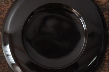 大正昭和初期　桃図　蒔絵木皿5枚セット(漆器、木製皿、銘々皿)(R-043623)