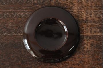 大正昭和初期　桃図　蒔絵木皿5枚セット(漆器、木製皿、銘々皿)(R-043623)