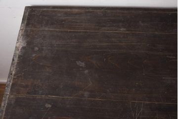 アンティーク家具　昭和初期　引き出し12杯　レア!珍しい側面扉付きの両袖デスク(ワークデスク、机、在宅ワーク、在宅用)(R-043643)