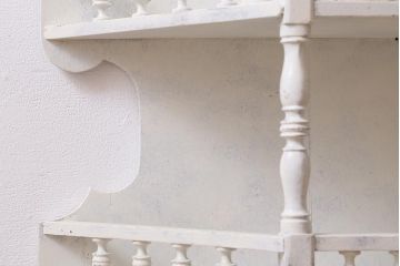 アンティーク家具　フランスアンティーク　オーク材　シャビーなペイントがおしゃれなウォールキャビネット(壁掛け収納棚、ウォールシェルフ)(R-043691)