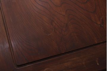アンティーク家具　昭和中期　総ケヤキ材　くっきりとした杢目が魅力の座卓(ローテーブル、センターテーブル)(R-043692)