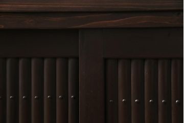 ラフジュ工房オリジナル　古建具リメイク　前板栗材　引き出し付き　和モダンなキャビネット(水屋、収納棚、戸棚)(R-043700)