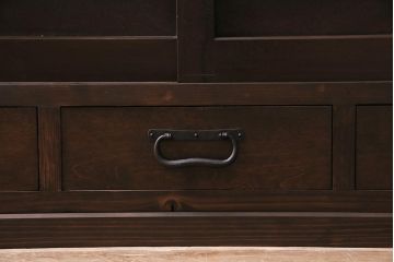 ラフジュ工房オリジナル　古建具リメイク　前板栗材　引き出し付き　和モダンなキャビネット(水屋、収納棚、戸棚)(R-043700)
