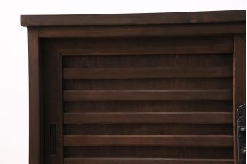 ラフジュ工房オリジナル　古建具リメイク　前板栗材　引き出し付き　和レトロなキャビネット(水屋、収納棚、戸棚)(R-043701)