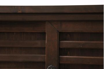 ラフジュ工房オリジナル　古建具リメイク　前板栗材　引き出し付き　和レトロなキャビネット(水屋、収納棚、戸棚)(R-043701)