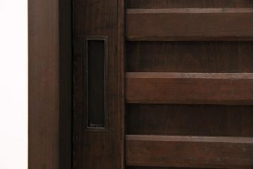 ラフジュ工房オリジナル　古建具リメイク　前板栗材　引き出し付き　和レトロなキャビネット(水屋、収納棚、戸棚)(R-043701)