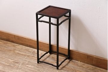 古い　花梨天板　唐木花台(唐物、中国、カリン材)(R-043711)