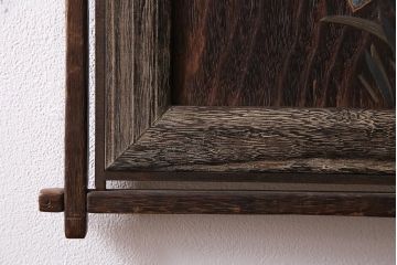 アンティーク雑貨　大正昭和初期　花鳥図桐額(金彩、螺鈿、ディスプレイ雑貨、壁掛け)(R-043718)