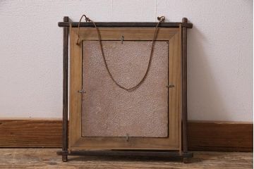アンティーク雑貨　大正昭和初期　花鳥図桐額(金彩、螺鈿、ディスプレイ雑貨、壁掛け)(R-043718)
