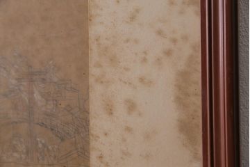 昭和十四年　安井曽太郎　星越選鉱場風景　額装(ディスプレイ雑貨、壁掛け)(R-043719)