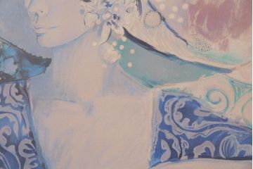 今井幸子　リトグラフ　婦人画　76/200(ディスプレイ雑貨、壁掛け)(R-043720)