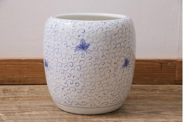 アンティーク雑貨　昭和初期　優しげな雰囲気が魅力の瀬戸火鉢(鉢カバー)(R-043722)