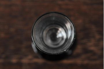 大正期　黒エナメル足　リキュールグラス3客セット(和ガラス、酒器)(R-043728)